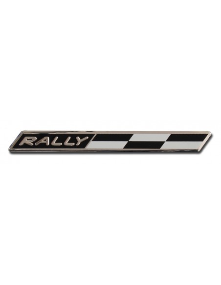 Aluminiowy emblemat - RALLY z szachownicą