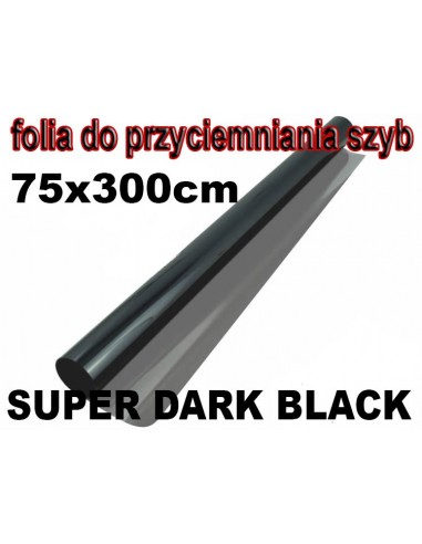 Folia do przyciemniania szyb SUPER DARK BLACK 75x300cm