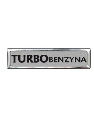 Aluminiowy emblemat - TURBO BENZYNA