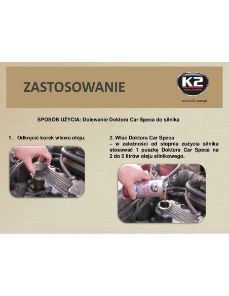 K2 DOKTOR CAR SPEC - zmniejsza spalanie oleju, zwiększa kompresję silnika