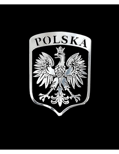Aluminiowy emblemat - Polska (52x38mm)