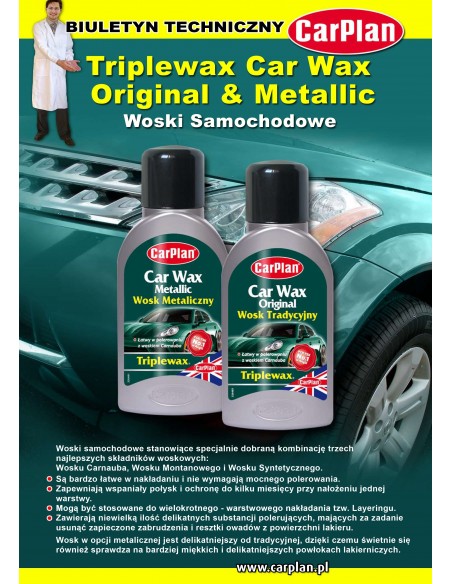 CarPlan Car Wax Original Wosk tradycyjny - do lakierów typu 'solid'