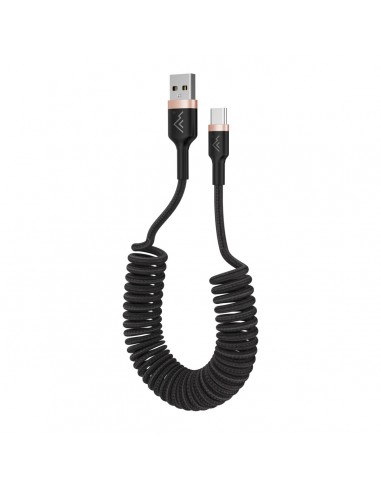 Kabel spiralny USB A – USB C 2.0 1,5m...