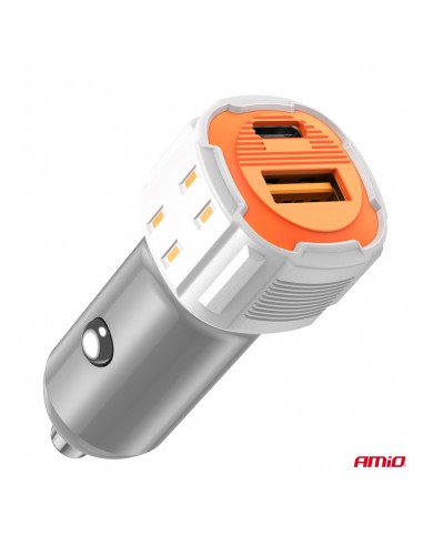 Ładowarka samochodowa USB-A + USB-C 38W 5V/3AQC